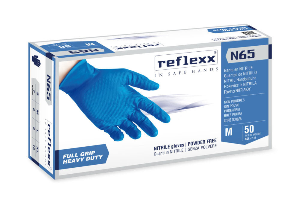 REFLEXX Guanti in nitrile Full Grip N 65 Plus