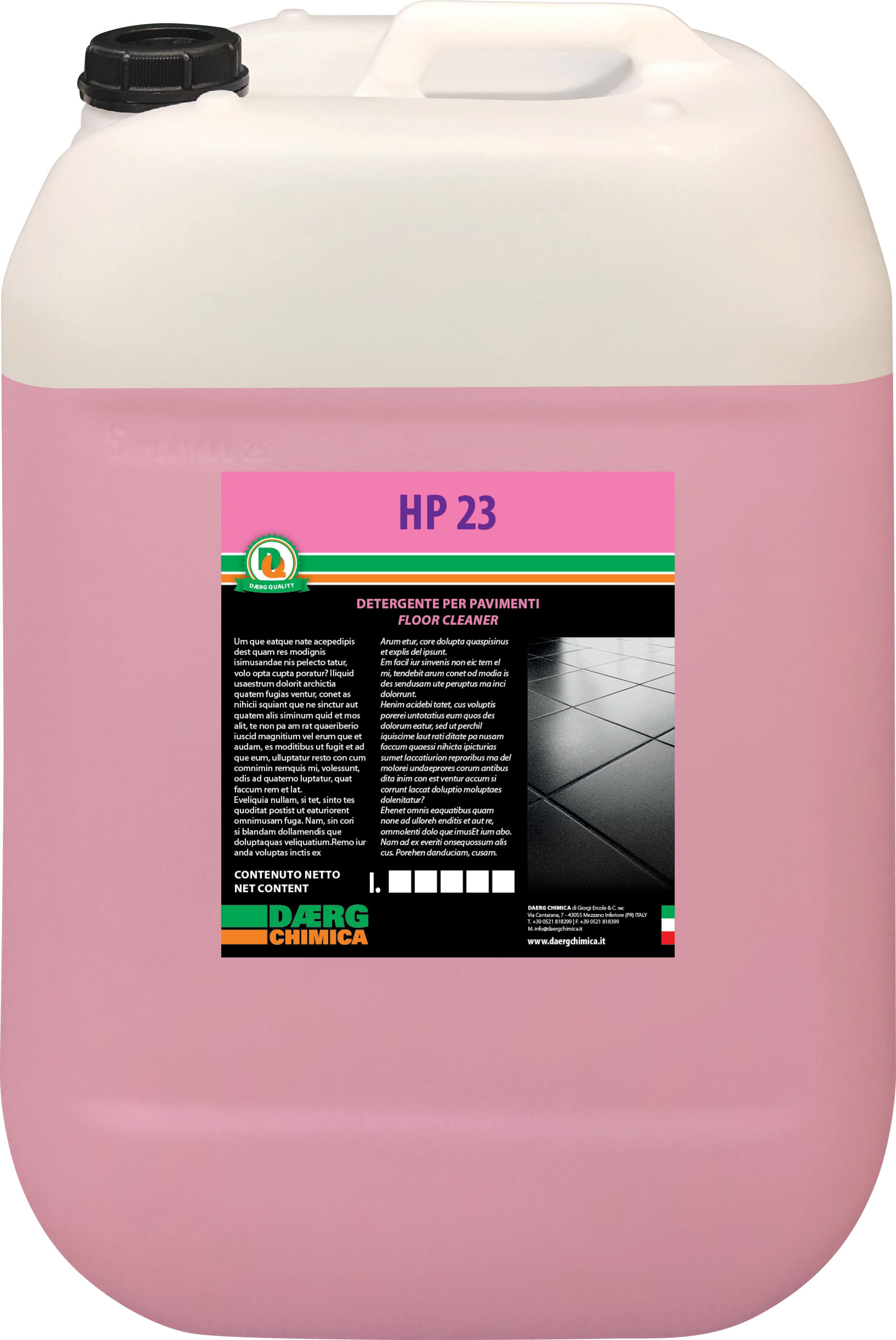 HP 23 Lavapavimenti kg 25 - Detergente profumato per uso manuale e lavaggio automatico del pavimento.