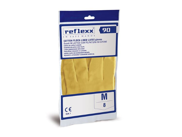 REFLEXX Guanti riutilizzabili in lattice - felpati N 90