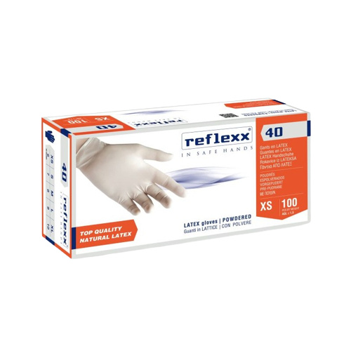REFLEXX Guanti in lattice con polvere N 40