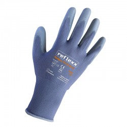 REFLEXX Guanti da lavoro Supportati In Poliuretano PU18 Black/Grey