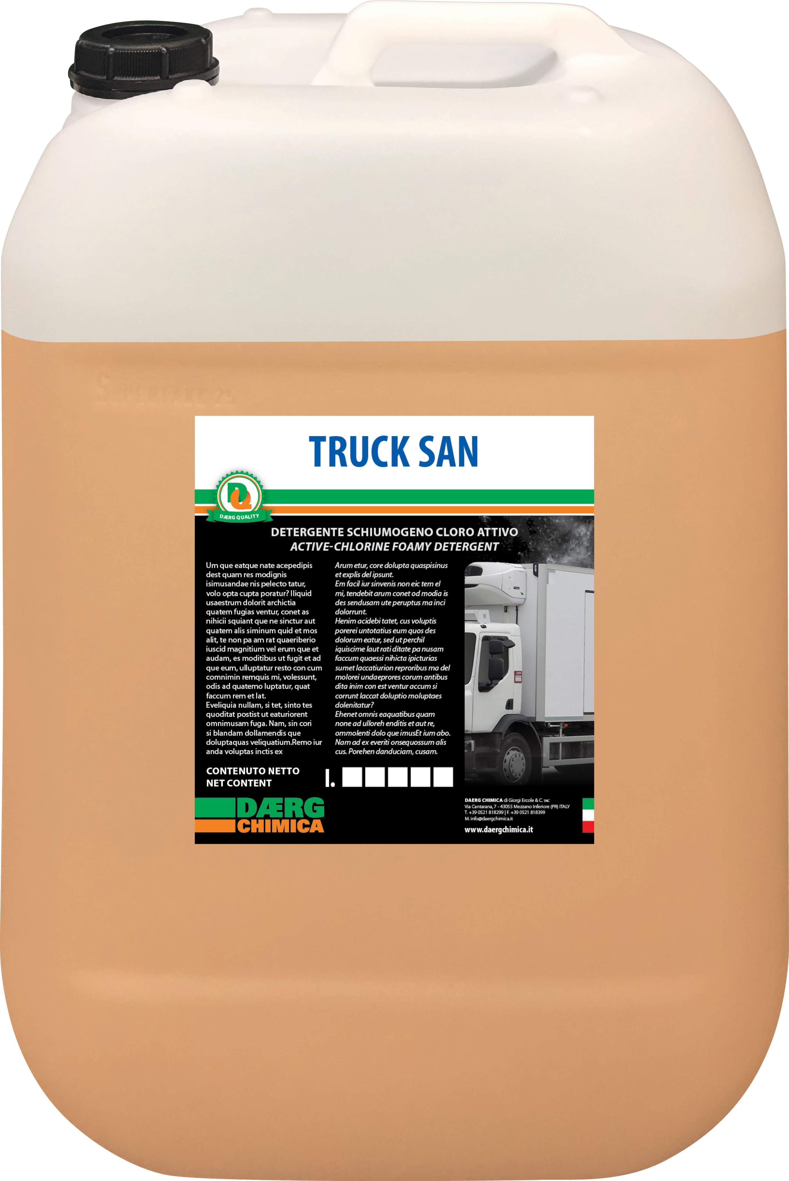 TRUCK SAN Detergente schiumogeno cloro attivo, conf. kg. 25